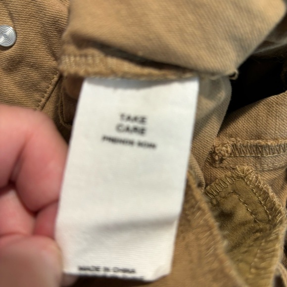 AVEC LES FILLES Sz S Tan Cargo Style Khaki 100% Cotton Anthropologie  Pants NEW - Picture 12 of 13
